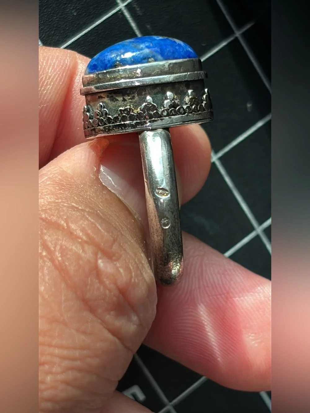 Vintage Sterling Silver Blue Lapis Lazuli Ring